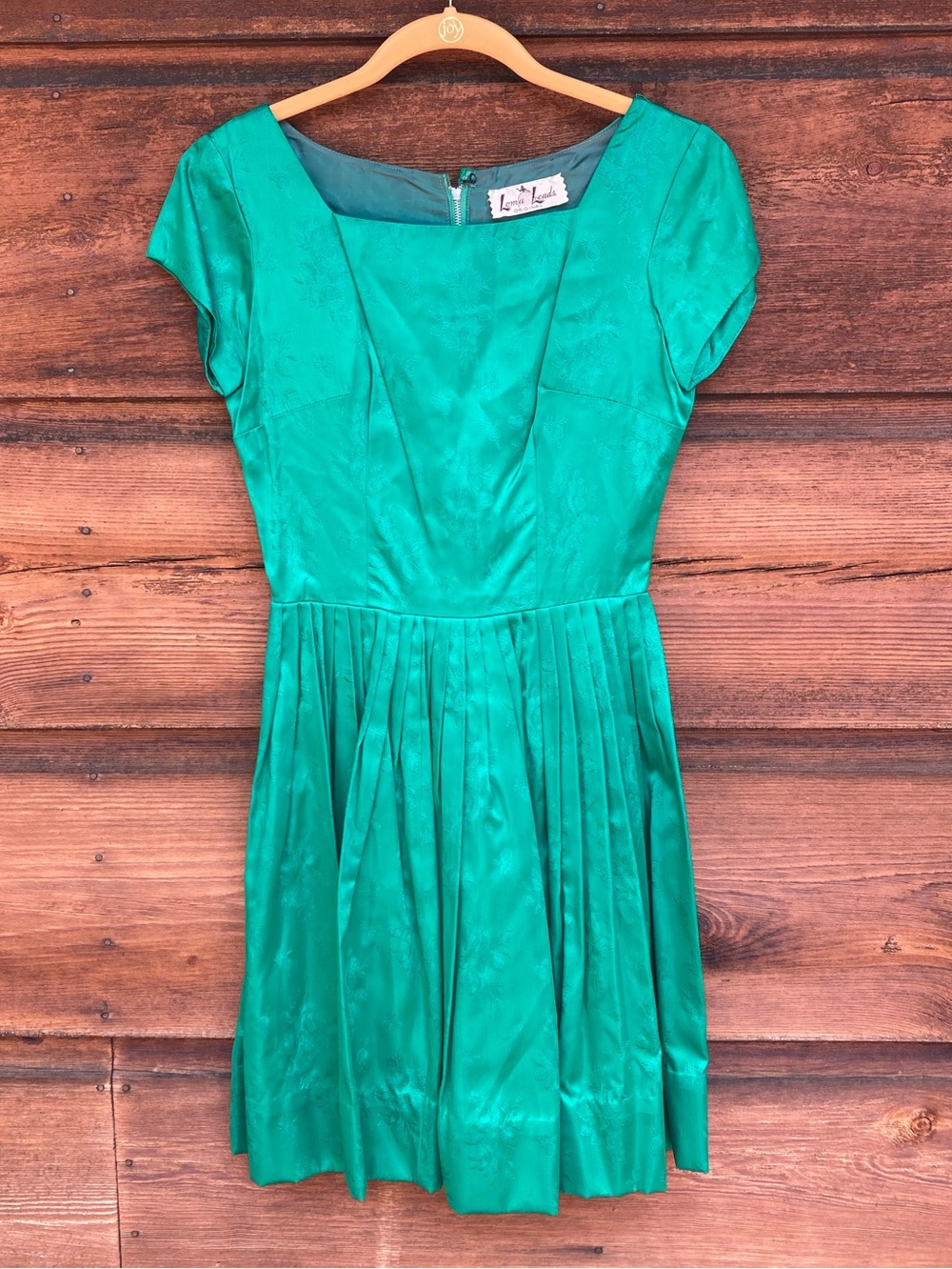 Vintage Emerald Satin Cocktail Dress